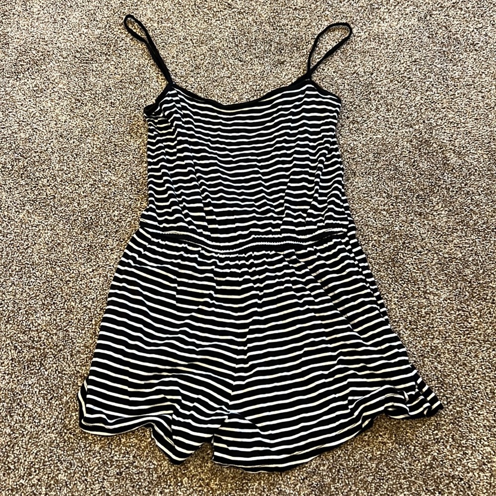 Striped One Piece Spaghetti Tank Top